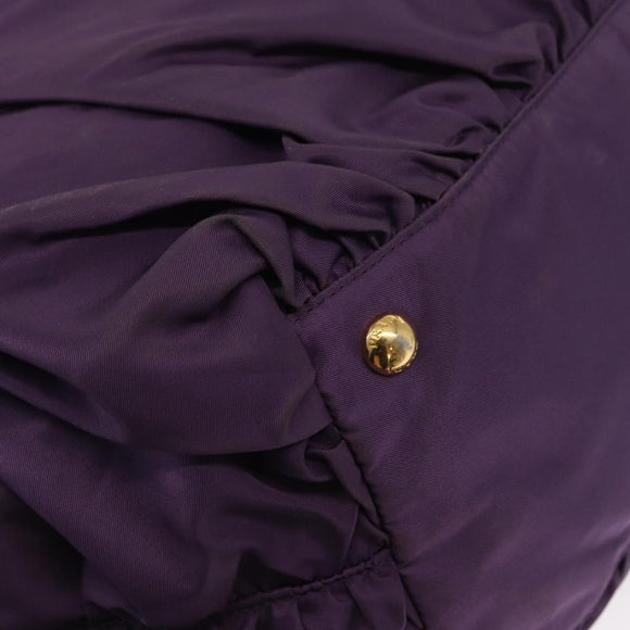 PRADA Tote Bag Nylon Purple Gold Auth ep12878