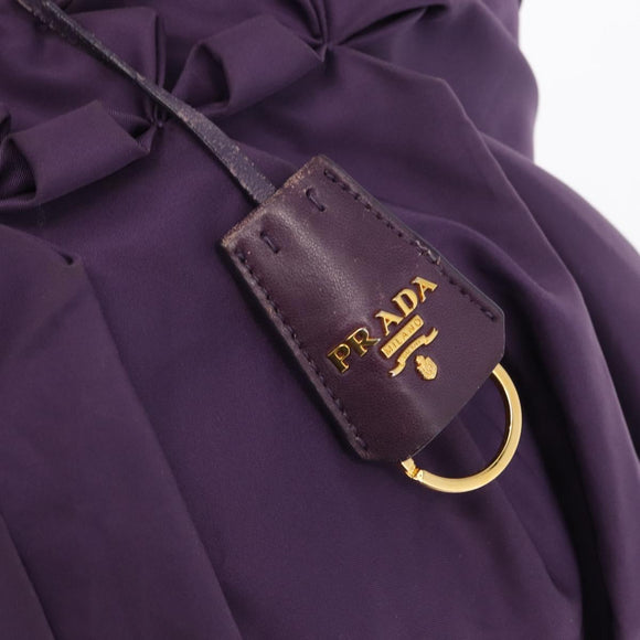 PRADA Tote Bag Nylon Purple Gold Auth ep12878