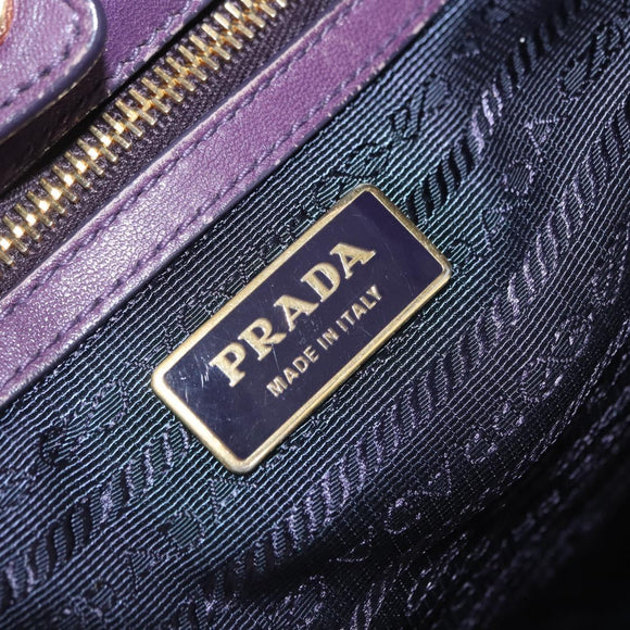 PRADA Tote Bag Nylon Purple Gold Auth ep12878