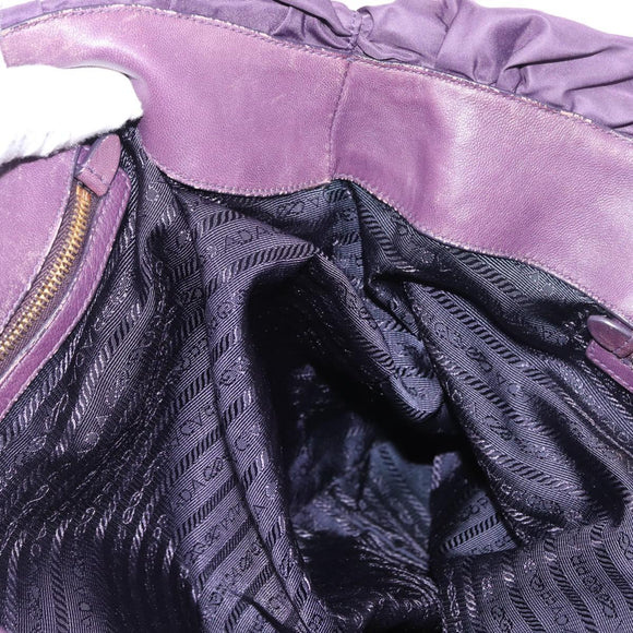 PRADA Tote Bag Nylon Purple Gold Auth ep12878