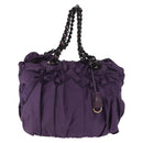 PRADA Tote Bag Nylon Purple Gold Auth ep12878-2