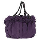 PRADA Tote Bag Nylon Purple Gold Auth ep12878-3