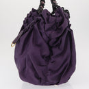 PRADA Tote Bag Nylon Purple Gold Auth ep12878-4