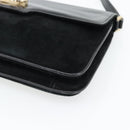 GUCCI Shoulder Bag Suede Black Gold Auth ep12880-14