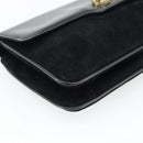 GUCCI Shoulder Bag Suede Black Gold Auth ep12880-15