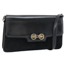 GUCCI Shoulder Bag Suede Black Gold Auth ep12880-1