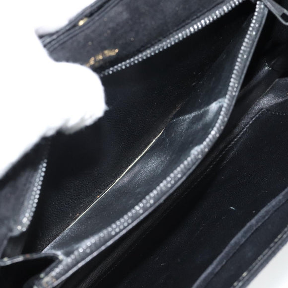 GUCCI Shoulder Bag Suede Black Gold Auth ep12880