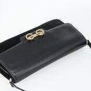 GUCCI Shoulder Bag Suede Black Gold Auth ep12880-6