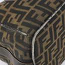 FENDI Zucca Canvas Hand Bag Black Brown Auth ep12881-16