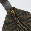 FENDI Zucca Canvas Hand Bag Black Brown Auth ep12881-10