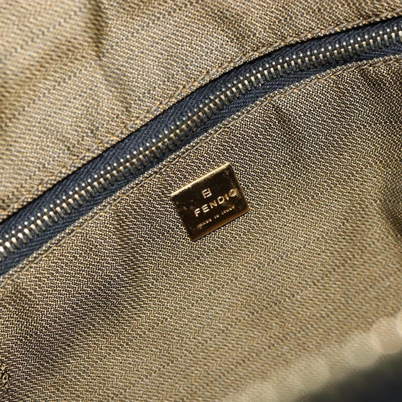 FENDI Zucca Canvas Hand Bag Black Brown Auth ep12881