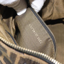 FENDI Zucca Canvas Hand Bag Black Brown Auth ep12881-12