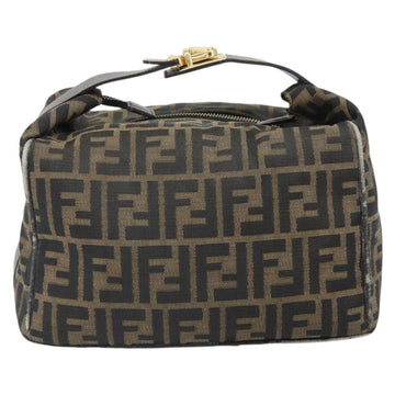 FENDI Zucca Canvas Hand Bag Black Brown Auth ep12881 - 0