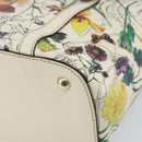 GUCCI Flora Tote Bag PVC White Gold 336776 Auth ep12889-16