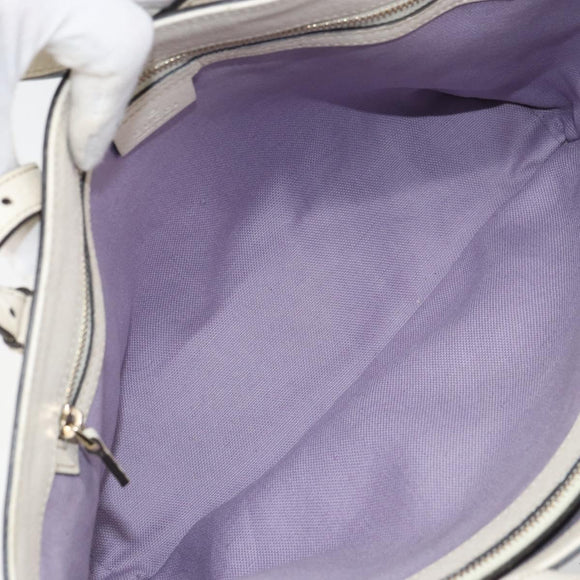 GUCCI Flora Tote Bag PVC White Gold 336776 Auth ep12889