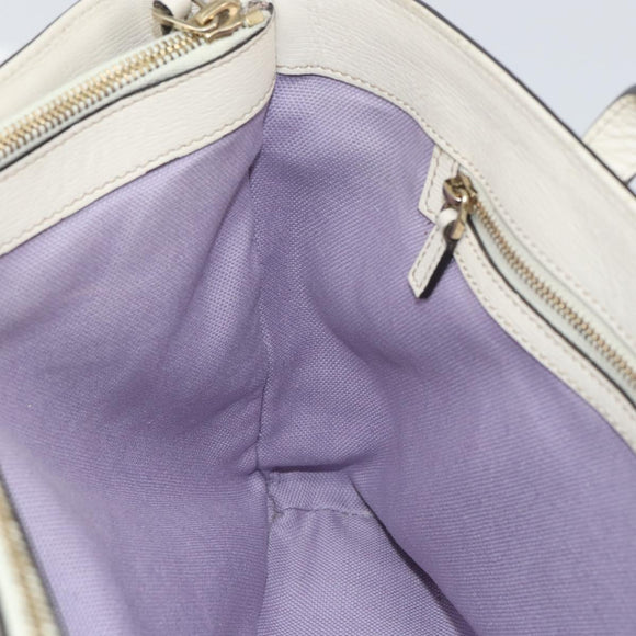 GUCCI Flora Tote Bag PVC White Gold 336776 Auth ep12889