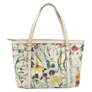 GUCCI Flora Tote Bag PVC White Gold 336776 Auth ep12889-13