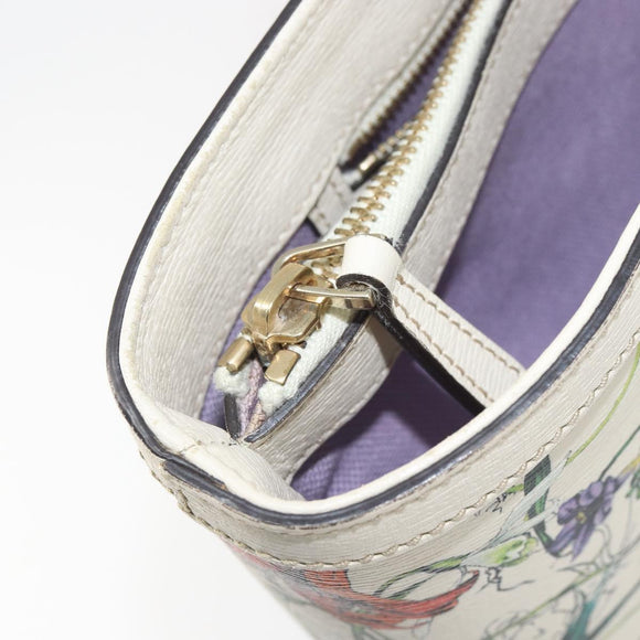 GUCCI Flora Tote Bag PVC White Gold 336776 Auth ep12889