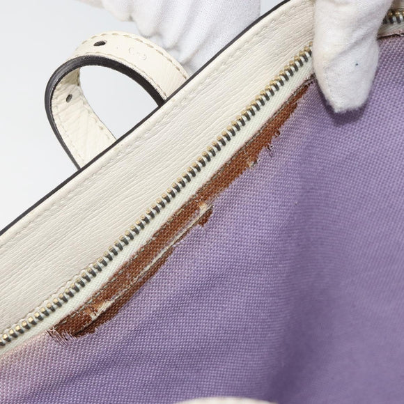 GUCCI Flora Tote Bag PVC White Gold 336776 Auth ep12889