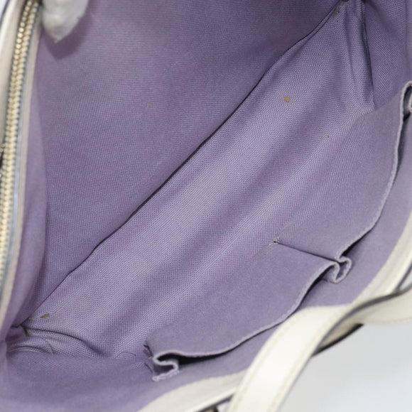 GUCCI Flora Tote Bag PVC White Gold 336776 Auth ep12889