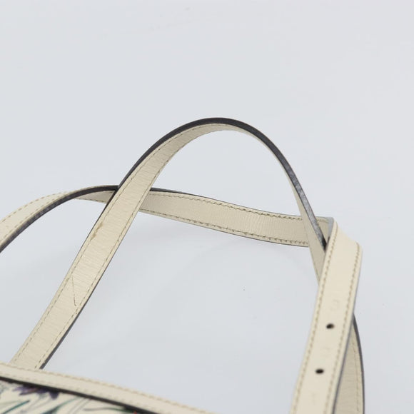 GUCCI Flora Tote Bag PVC White Gold 336776 Auth ep12889