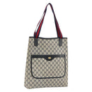 GUCCI GG Supreme Sherry Line Tote Bag PVC Navy Gold 16 002 4487 Auth ep12890-1