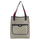 GUCCI GG Supreme Sherry Line Tote Bag PVC Navy Gold 16 002 4487 Auth ep12890-13