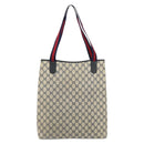 GUCCI GG Supreme Sherry Line Tote Bag PVC Navy Gold 16 002 4487 Auth ep12890-2