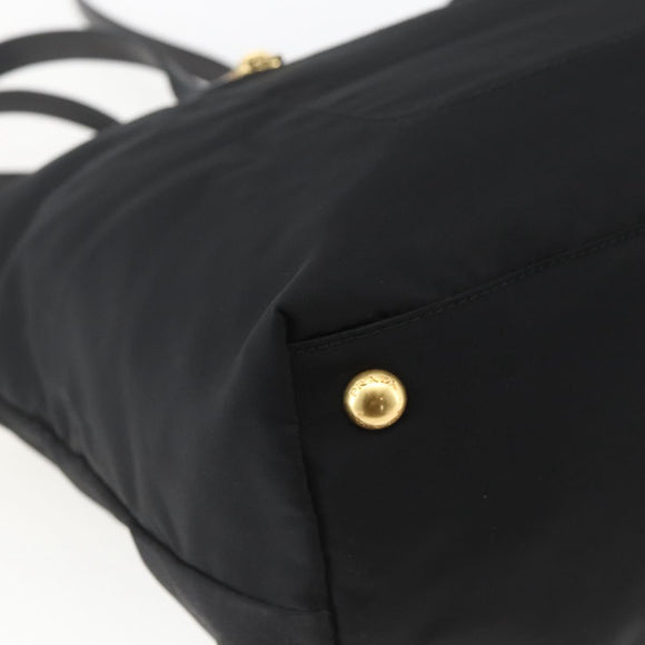 PRADA Tote Bag Nylon 2way Black Gold Auth ep12892
