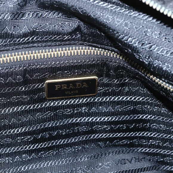 PRADA Tote Bag Nylon 2way Black Gold Auth ep12892