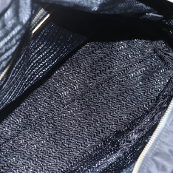 PRADA Tote Bag Nylon 2way Black Gold Auth ep12892