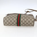 GUCCI GG Supreme Web Sherry Line Bag PVC Beige Gold 68 02 005 Auth ep12895-10