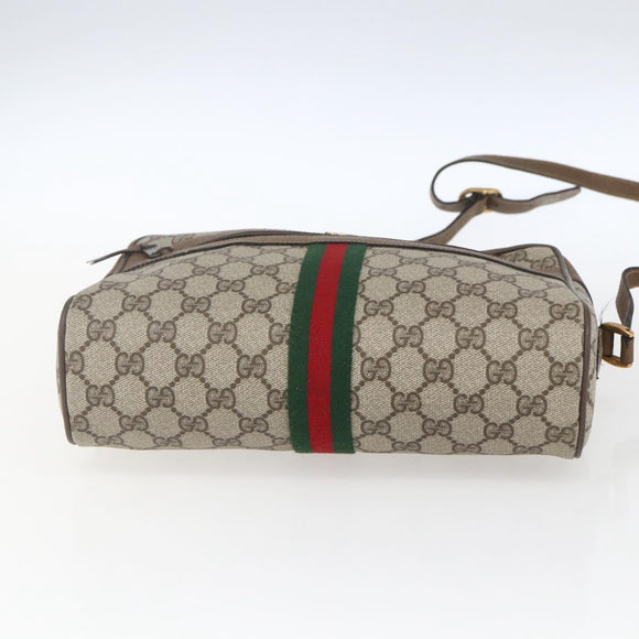 GUCCI GG Supreme Web Sherry Line Bag PVC Beige Gold 68 02 005 Auth ep12895
