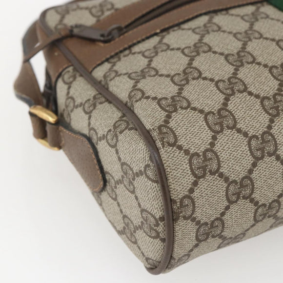 GUCCI GG Supreme Web Sherry Line Bag PVC Beige Gold 68 02 005 Auth ep12895