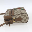 GUCCI GG Supreme Web Sherry Line Bag PVC Beige Gold 68 02 005 Auth ep12895-4