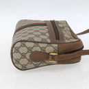 GUCCI GG Supreme Web Sherry Line Bag PVC Beige Gold 68 02 005 Auth ep12895-5
