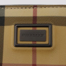 BURBERRY Nova Check Hand Bag PVC Beige Silver Auth ep12901-17