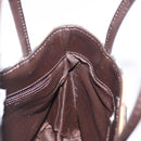 BURBERRY Nova Check Hand Bag PVC Beige Silver Auth ep12901-18