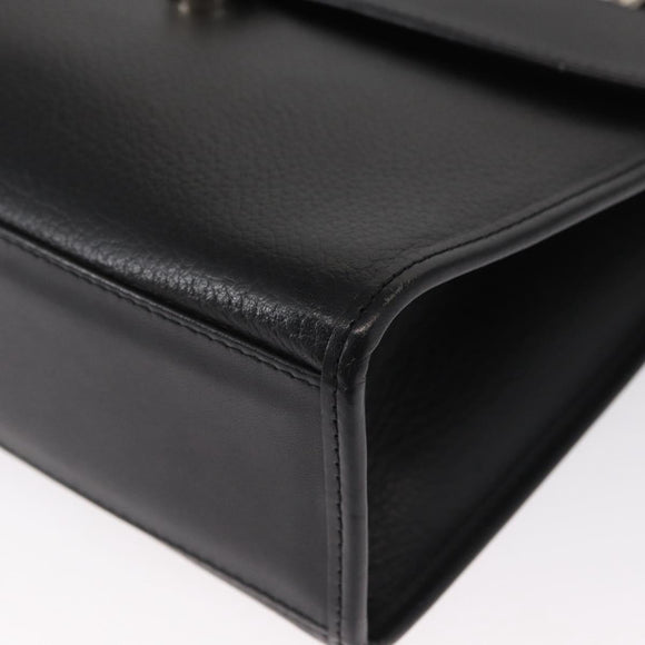 Burberrys Hand Bag Leather 2way Black Silver Auth ep12903