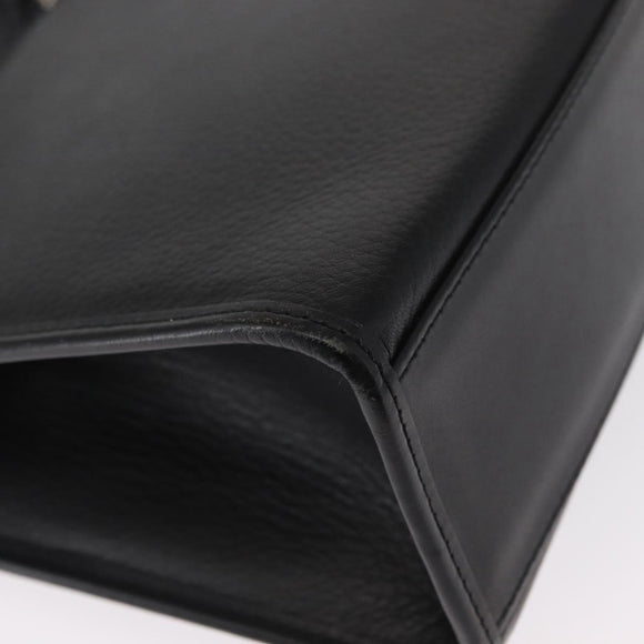 Burberrys Hand Bag Leather 2way Black Silver Auth ep12903