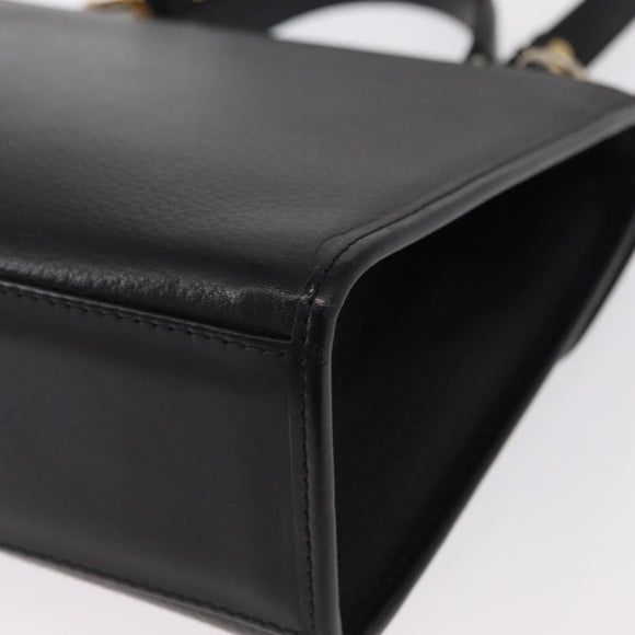 Burberrys Hand Bag Leather 2way Black Silver Auth ep12903