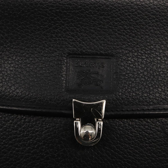 Burberrys Hand Bag Leather 2way Black Silver Auth ep12903