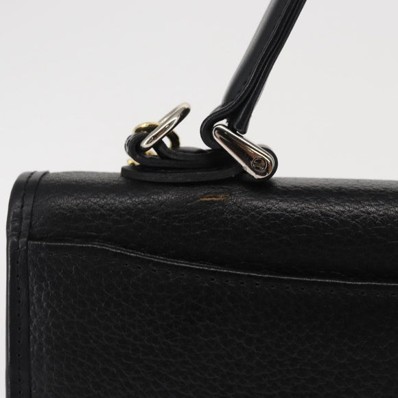 Burberrys Hand Bag Leather 2way Black Silver Auth ep12903