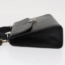 Burberrys Hand Bag Leather 2way Black Silver Auth ep12903-6