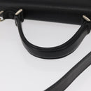 Burberrys Hand Bag Leather 2way Black Silver Auth ep12903-8