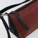 PRADA Shoulder Bag Nylon Red Silver Auth ep12904-14