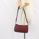 PRADA Shoulder Bag Nylon Red Silver Auth ep12904-22
