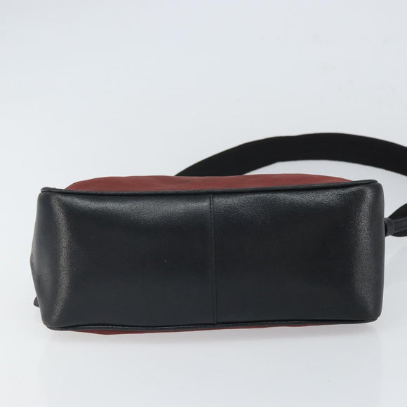 PRADA Shoulder Bag Nylon Red Silver Auth ep12904