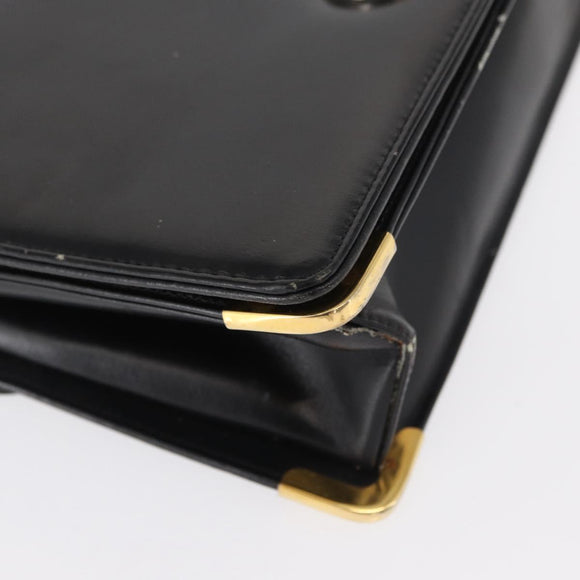 Christian Dior Shoulder Bag Leather Black Gold Auth ep12905