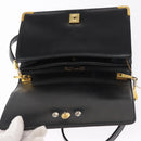 Christian Dior Shoulder Bag Leather Black Gold Auth ep12905-10